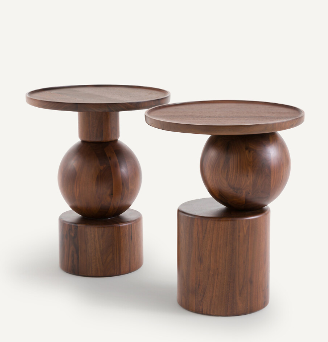 Sculptural Solid Walnut Side Table / La Redoute Stigido RRP £499
