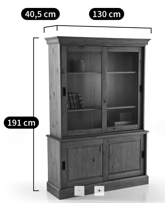Solid Pine Dresser Display Cabinet Sideboard / La Redoute RRP £1099