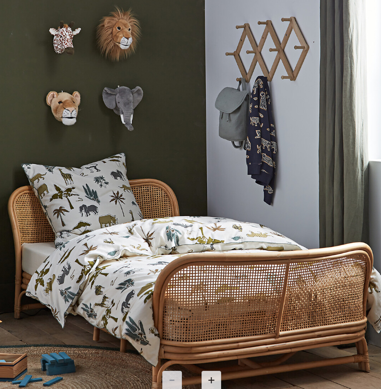 Vintage Style Kids Single Rattan Bed Frame / La Redoute Arsel Rattan Bed RRP £650