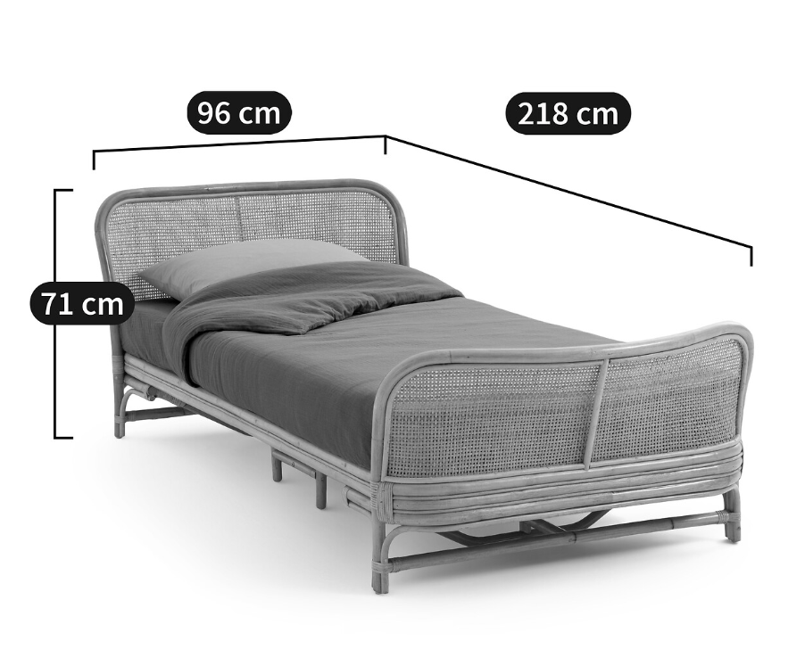 Vintage Style Kids Single Rattan Bed Frame / La Redoute Arsel Rattan Bed RRP £650
