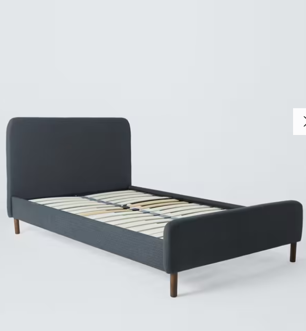 Small Double Dark Grey Bed / John Lewis Bonnie Brushed Tweed Charcoal