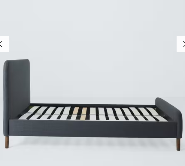 Small Double Dark Grey Bed / John Lewis Bonnie Brushed Tweed Charcoal
