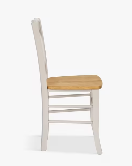 Set of 2 cross back dining chairs, Cream and Wood / John Lewis Clayton RRP £199