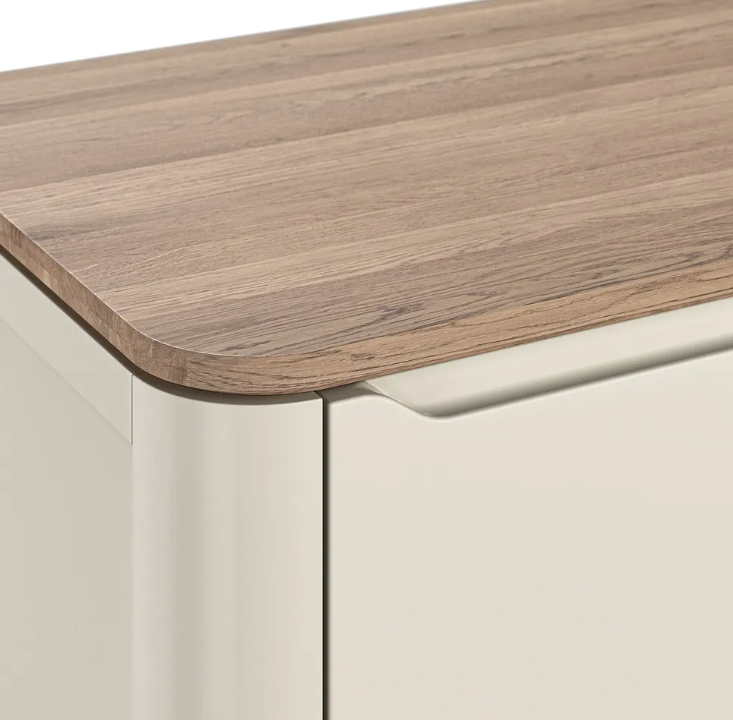 Large Solid Oak TV Unit / Smoked Oak and Natural Stone / Oak FurnitureLand Otto