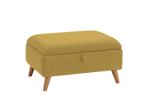 Storage Footstool | Lime Green Fabric / Oak Furnitureland Evie