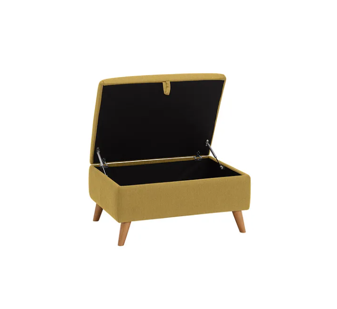 Storage Footstool | Lime Green Fabric / Oak Furnitureland Evie