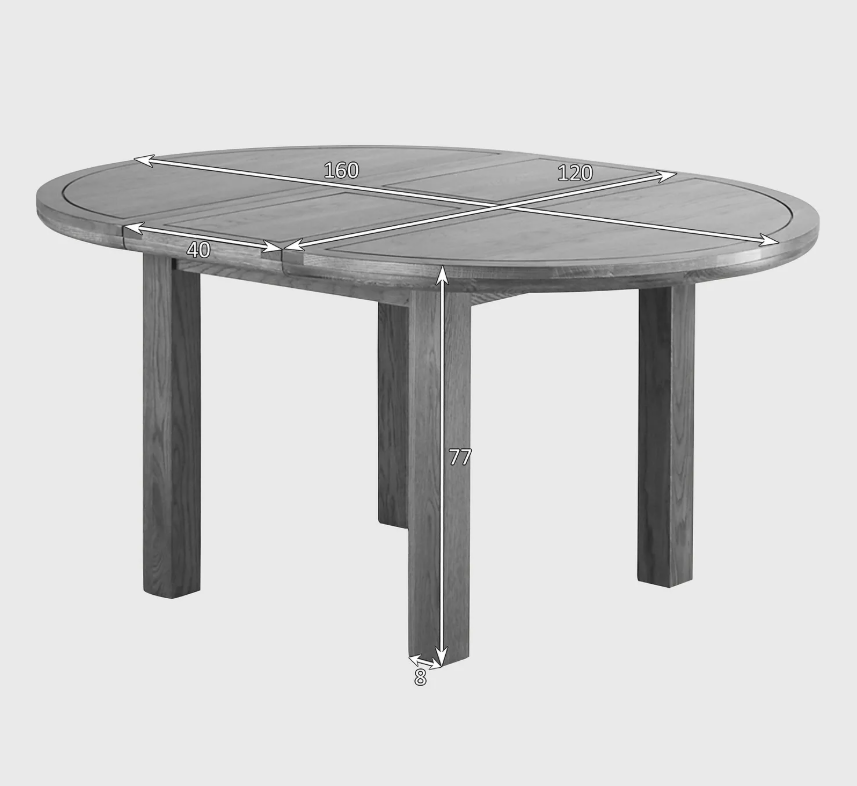 Extending Round Dining Table - Rustic Solid Oak / Oak Furnitureland KNIGHTSBRIDGE