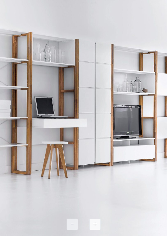 White and Oak double storage bookcase / wardrobe