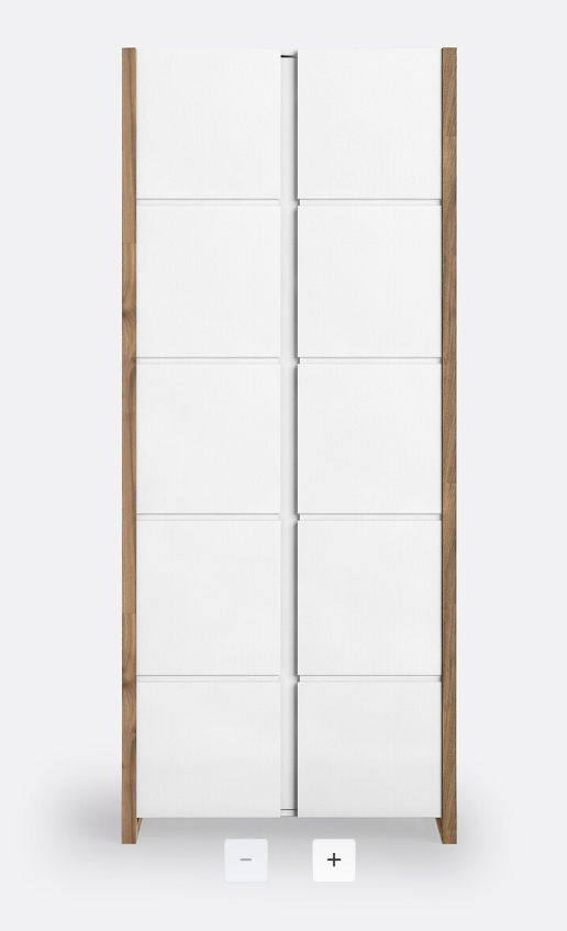White and Oak double storage bookcase / wardrobe