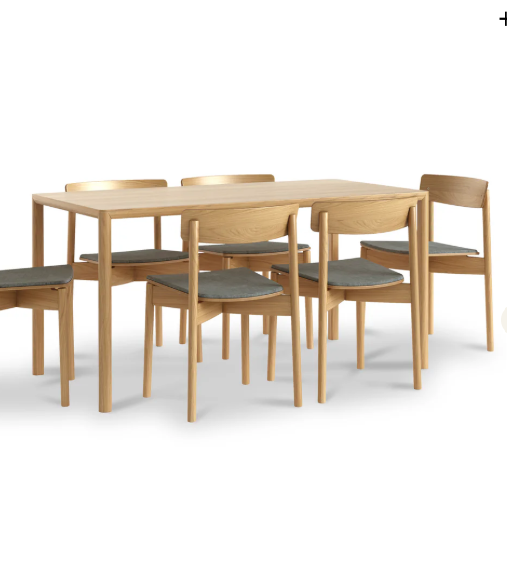 Oak Scandi Style Dining Table / 4-6 seater