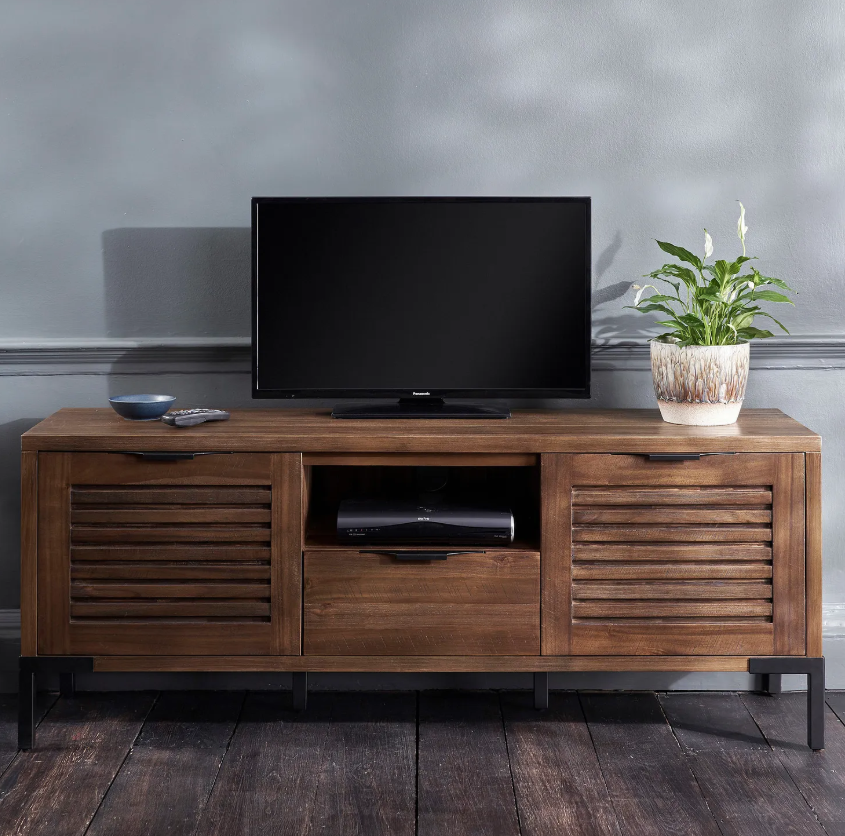 Solid Dark Wood TV Stand / Oak Furnitureland Detroit
