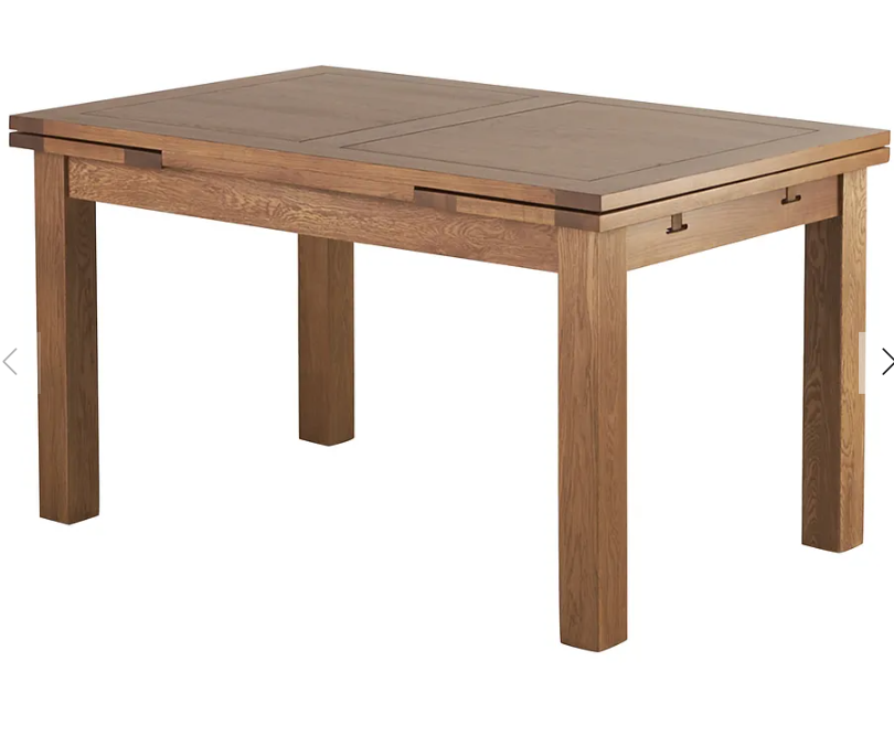 Rustic Solid Oak Extending Dining Table / 6-8 seater