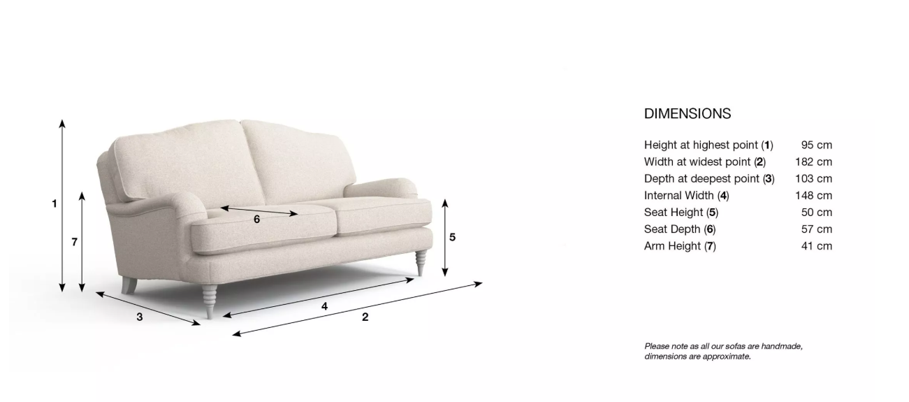 Medium 2 Seater Sofa / Pale Blue and Oak / John Lewis Laura Ashley Lynden