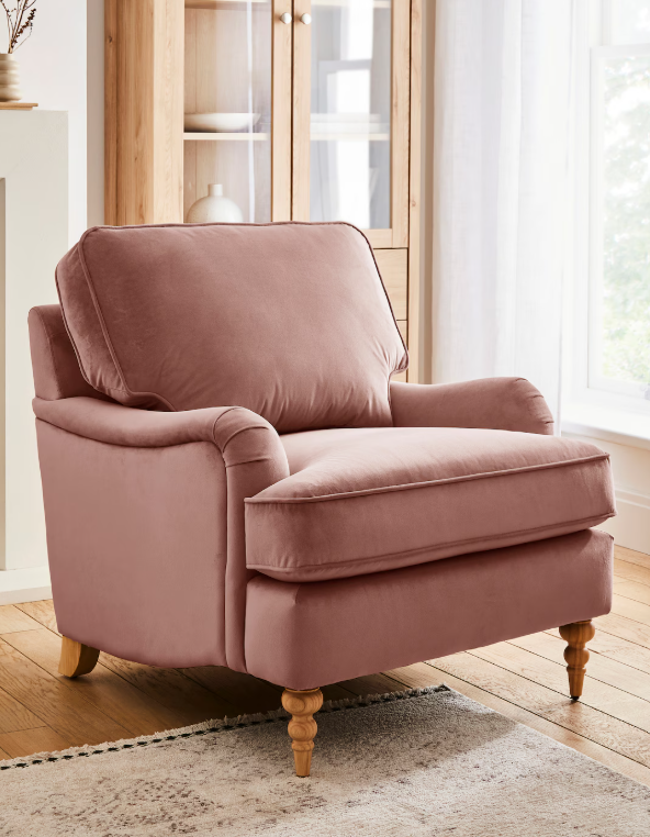 Pink Velvet Armchair