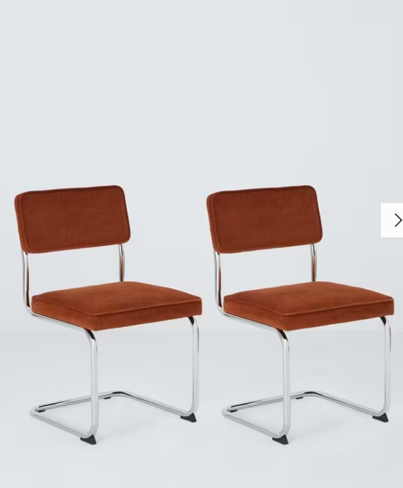 Burnt Orange / Terracotta and Metal Dining Chairs set of 2