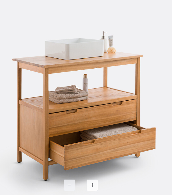 Solid Acacia Wood Cabinet / Sink Vanity Unit