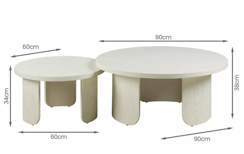 White Large Round Nest of Tables
