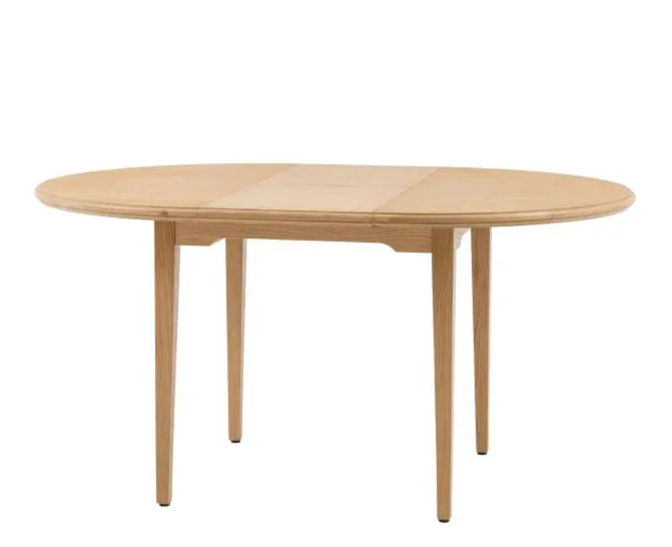 Light Oak Round Extending Dining Table 110cm