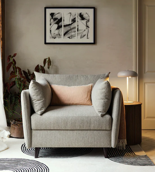 1 Seater Single Sofa Bed / Armchair Bed / Beige Sand Cord / Swyft Model 08