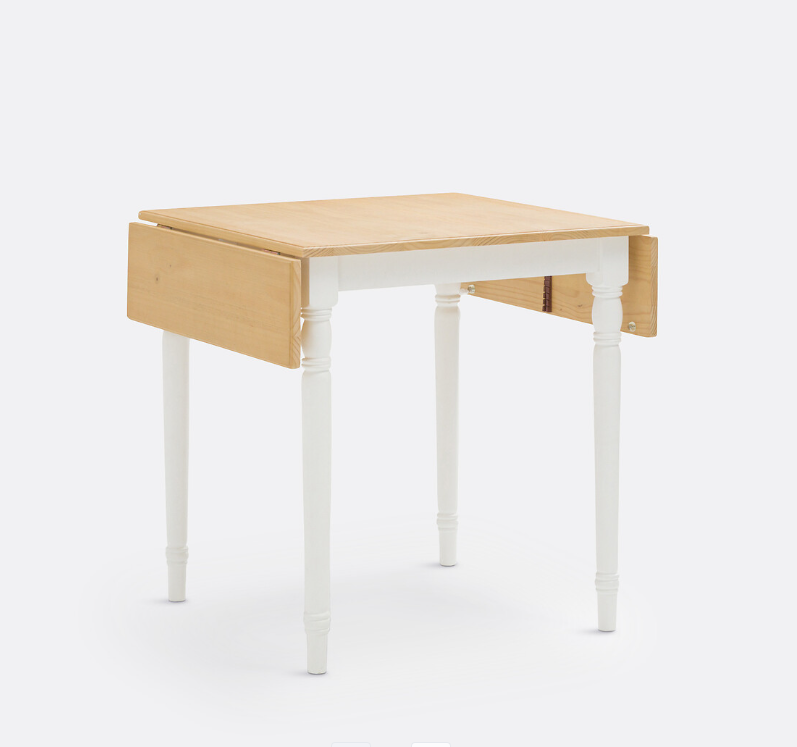 Small Country Extending Dining Table / Oak and White / seats 2-4