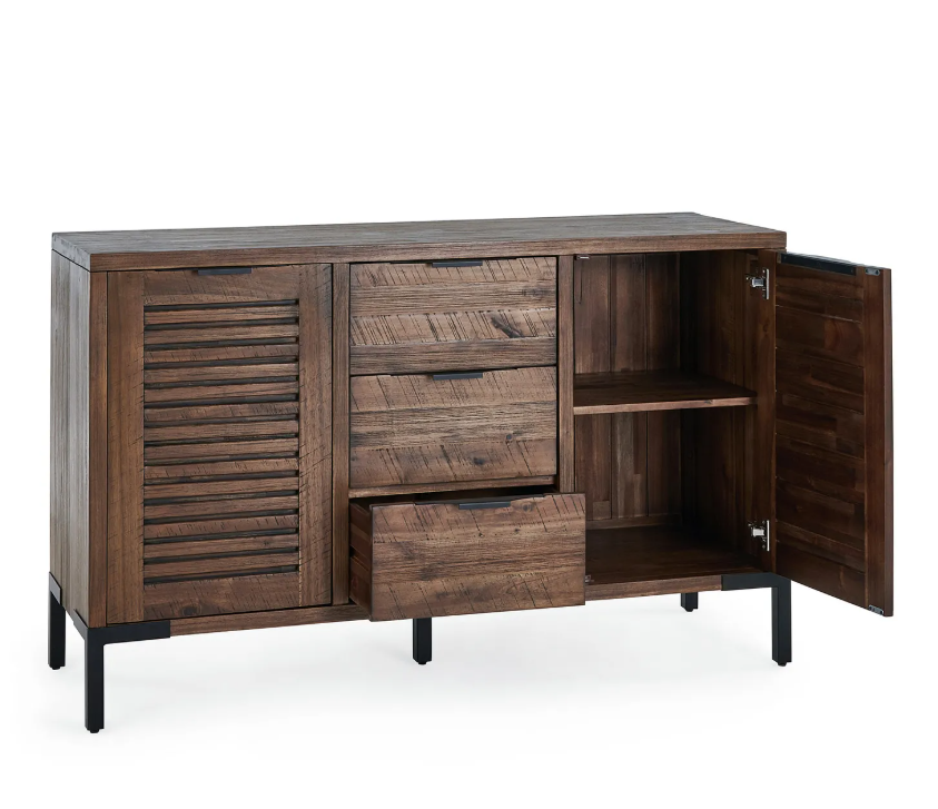 Solid Dark Wood Sideboard / Oak Furnitureland Detroit