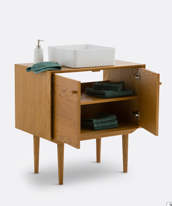 Vintage Style Small Cabinet / Dark Oak Vanity Unit