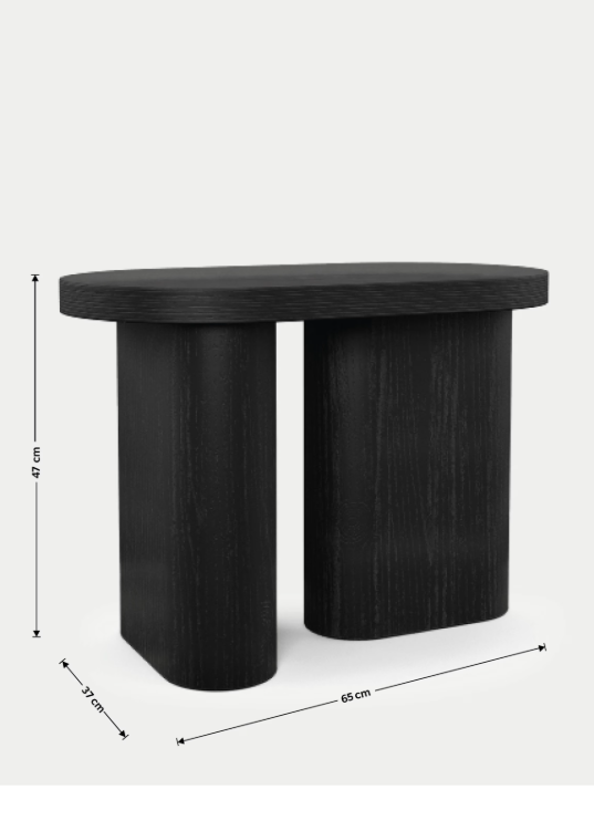 Black Organic Capsule Shape Side Table