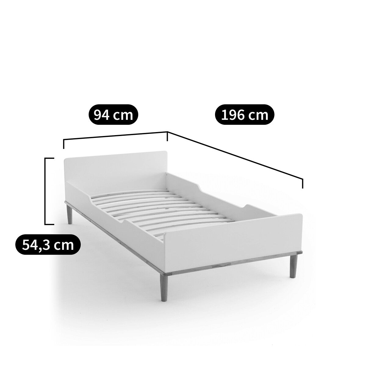 Single Child's Bed White and Wood / La Redoute Jimi RRP £240