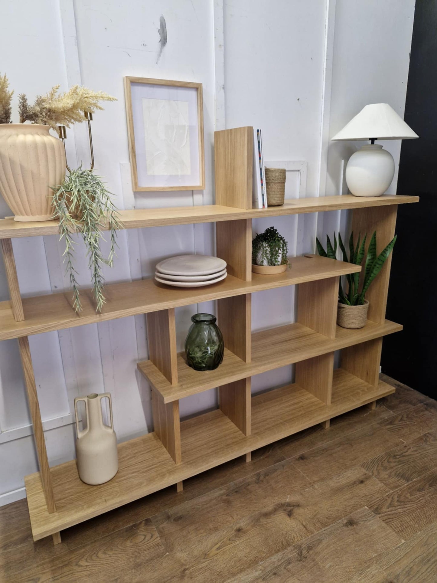 Large oak Shelving Display Unit