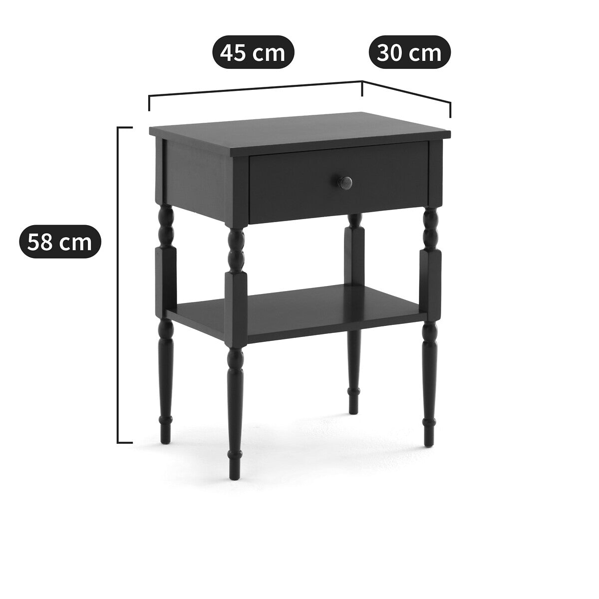 Set of 2 Bedside Tables with Drawers and Storage Shelf / Khaki Green