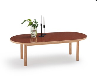 Oval Coffee Table Oak and Teracotta ¦ La Redoute Evergreen