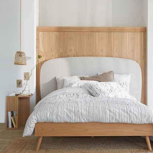 Oak king size platform bed bedroom furniture