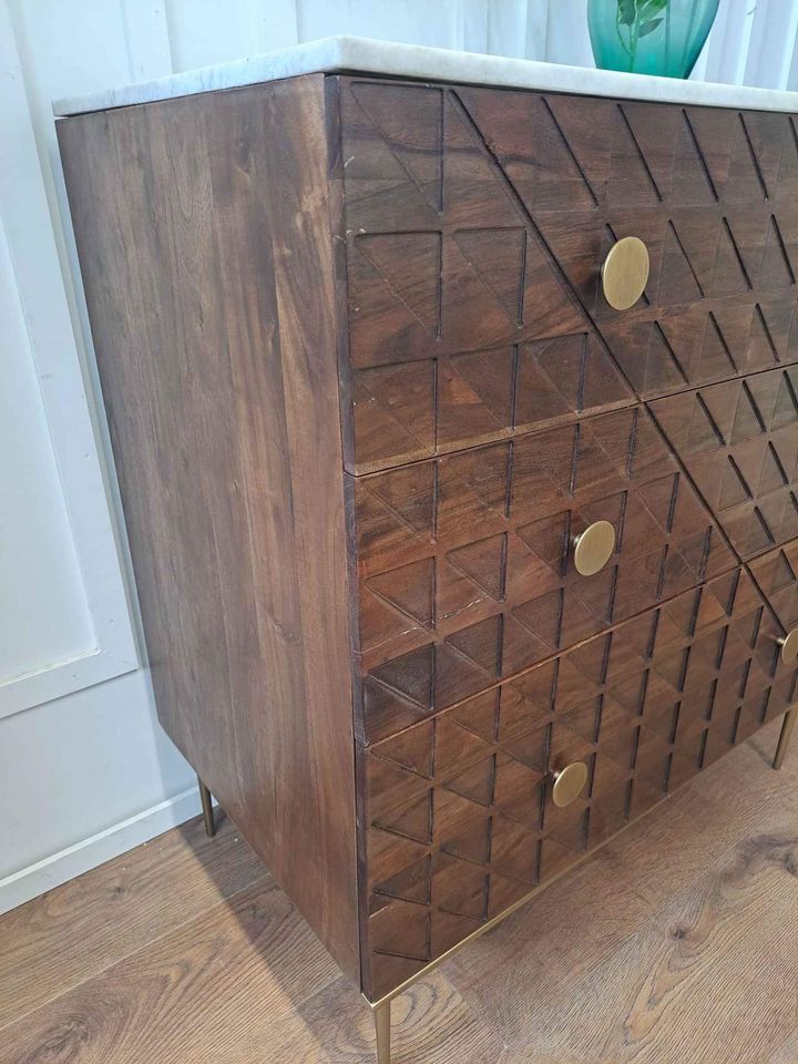 Marble and Solid Wood Chest of Drawers  ¦  Trinity