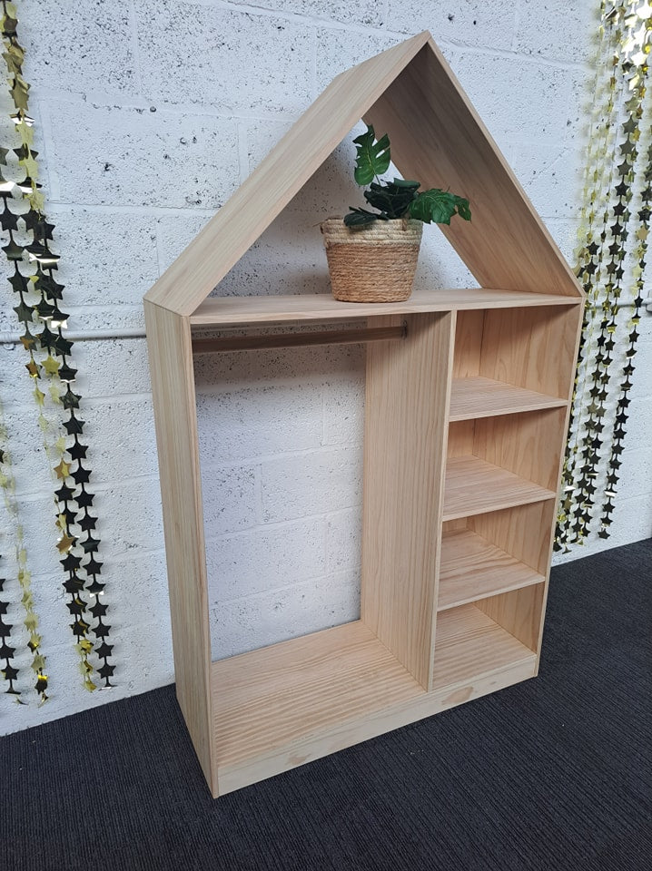 Kids House Shape Wardrobe ¦  Nursery Kids Room Furniture