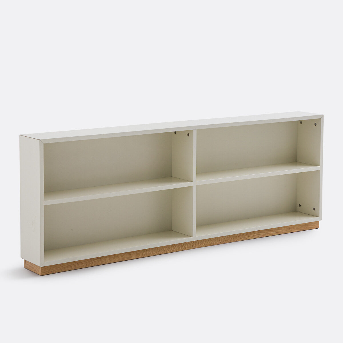 Low and Long Light Cream Shelving Unit