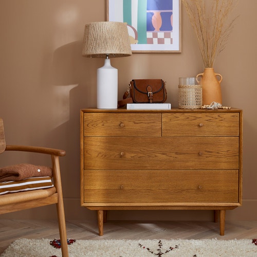 Oak Chest of 4 Drawers  |  La Redoute Quilda