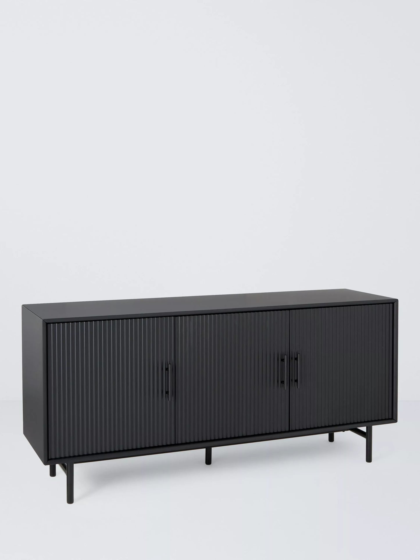 Black Large Sideboard with Fluted / Ribbed / Ridge doors