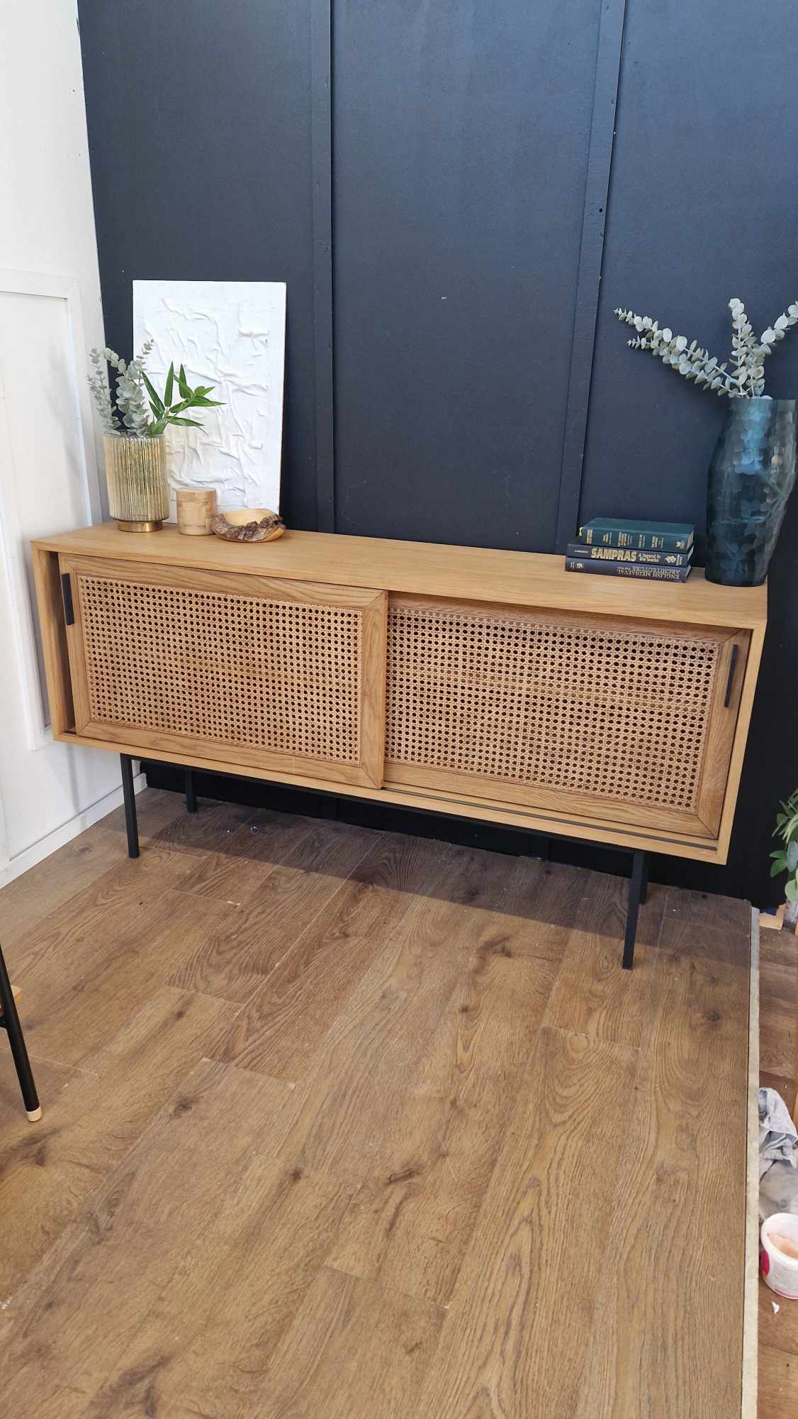 Oak & Rattan Sideboard Sliding Door RRP £1050