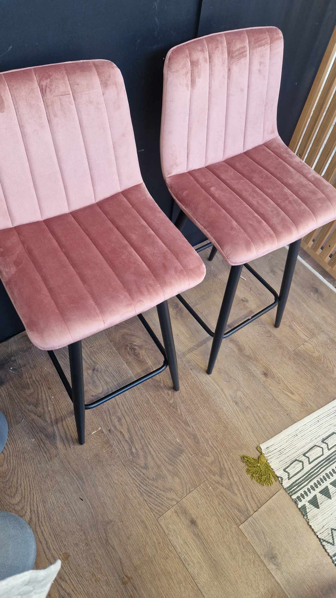 Breakfast Chairs Bar Stools Pink Velvet