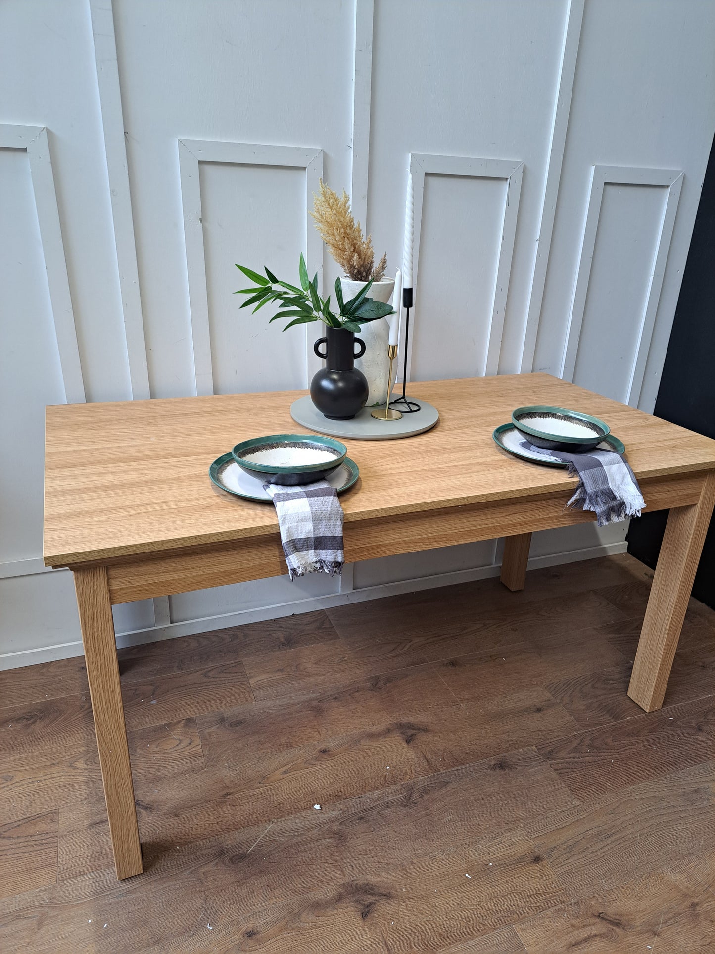Large Dining Table Oak Wood Effect