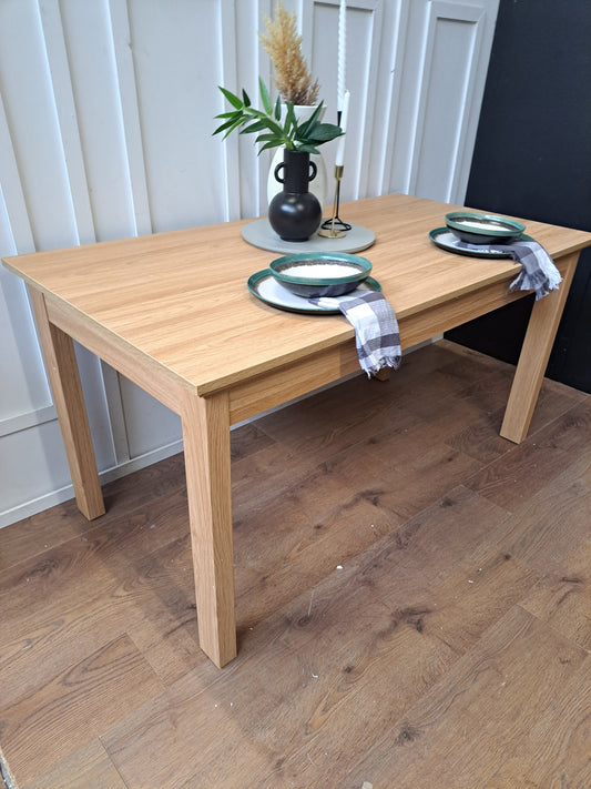 Large Dining Table Oak Wood Effect