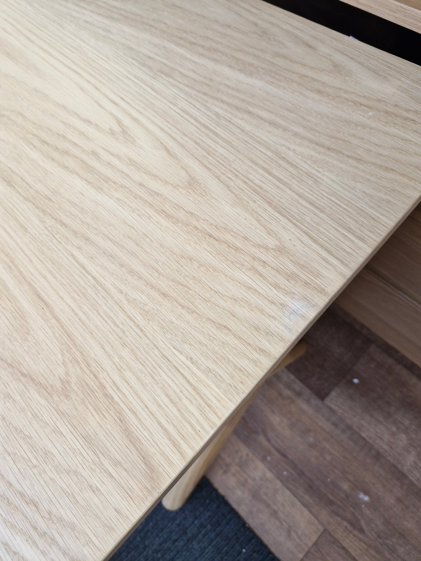 Large Oak Desk with crossed legs and drawers