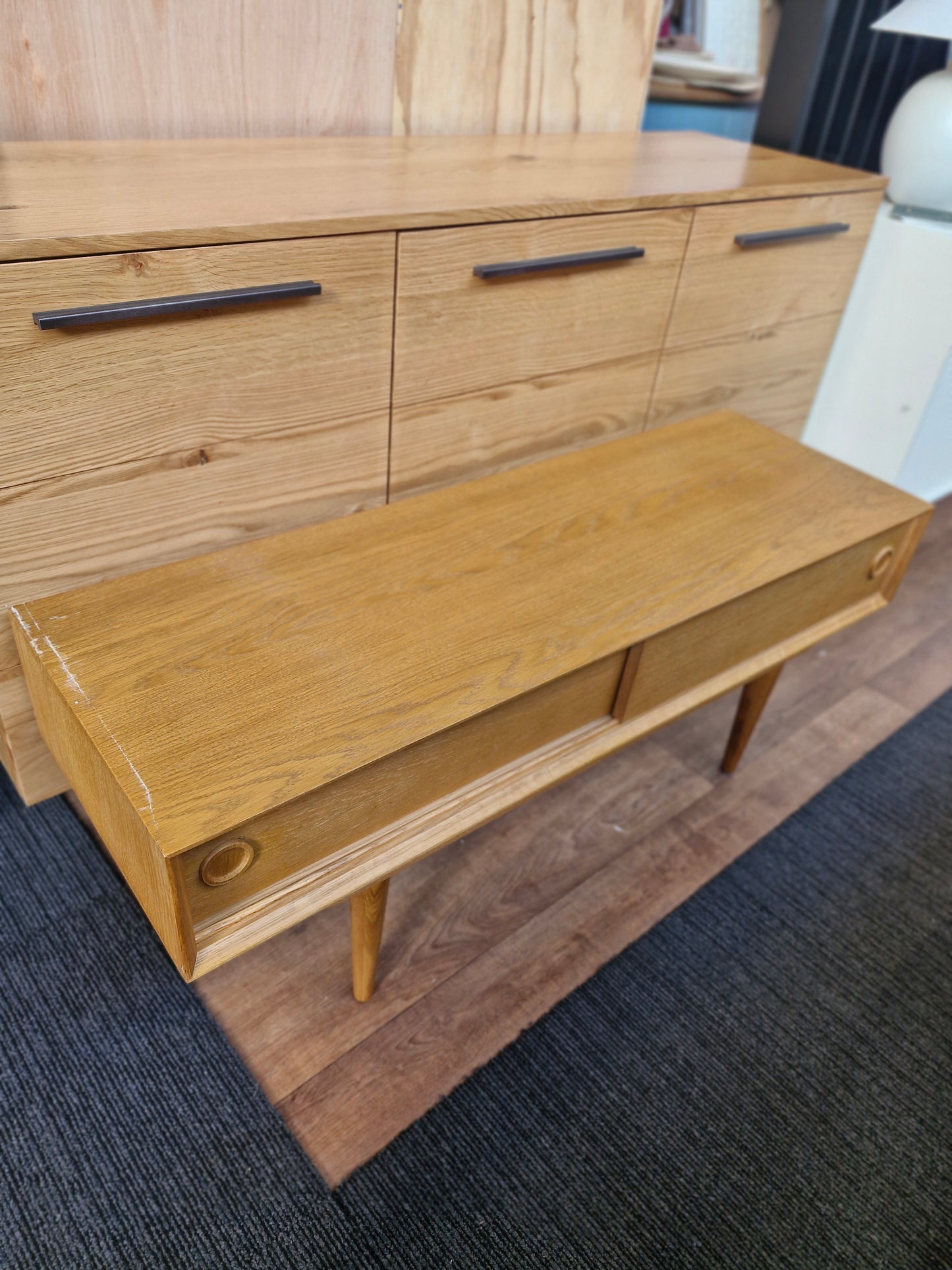 Vintage style sliding door tv stand / La Redoute RRP £450