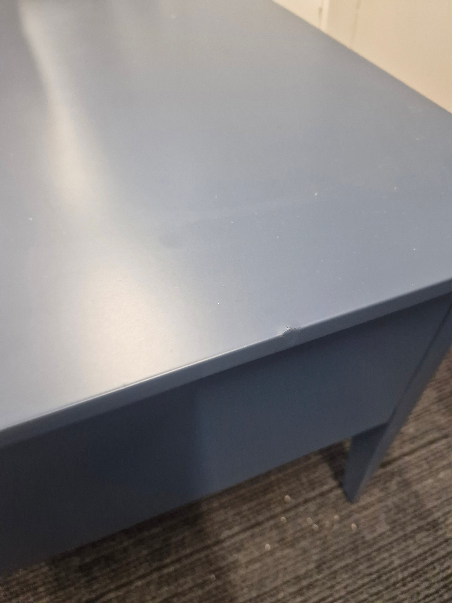 Blue Solid Wood Coffee Table with Storage Drawer