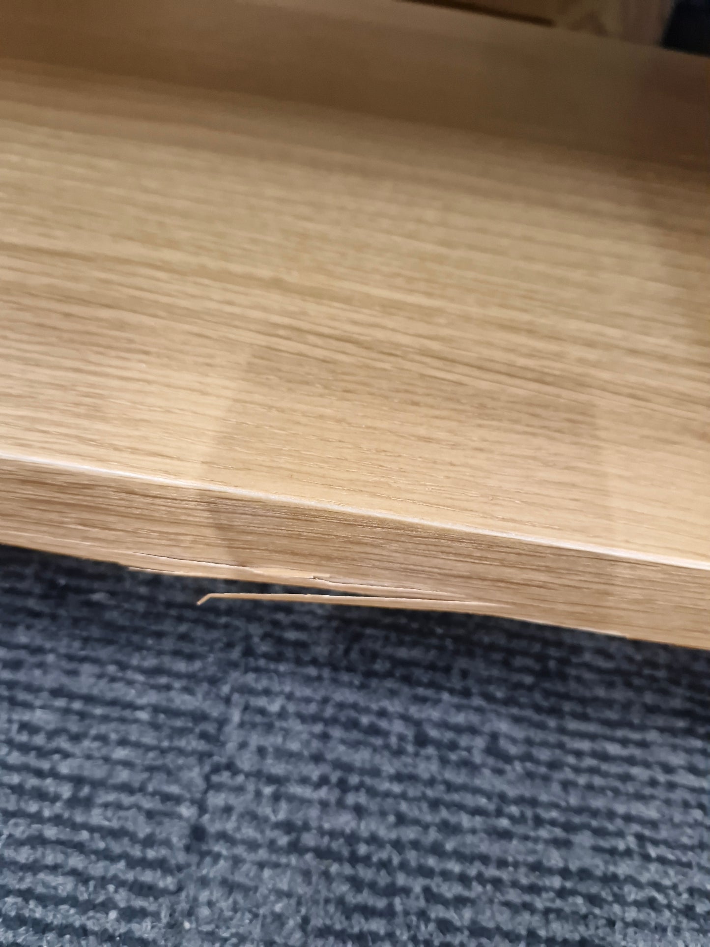 Oak Coffee Table with Storage Shelf and Drawer