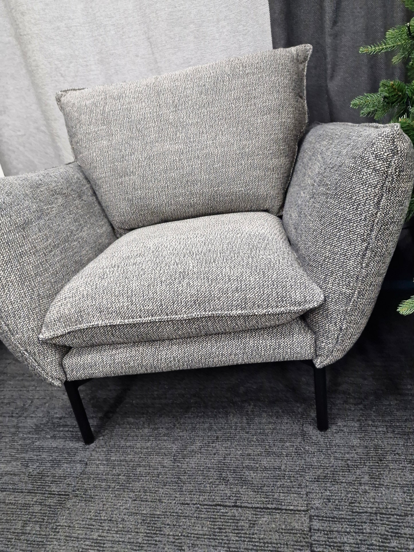 Large armchair / Charcoal Grey and Off White