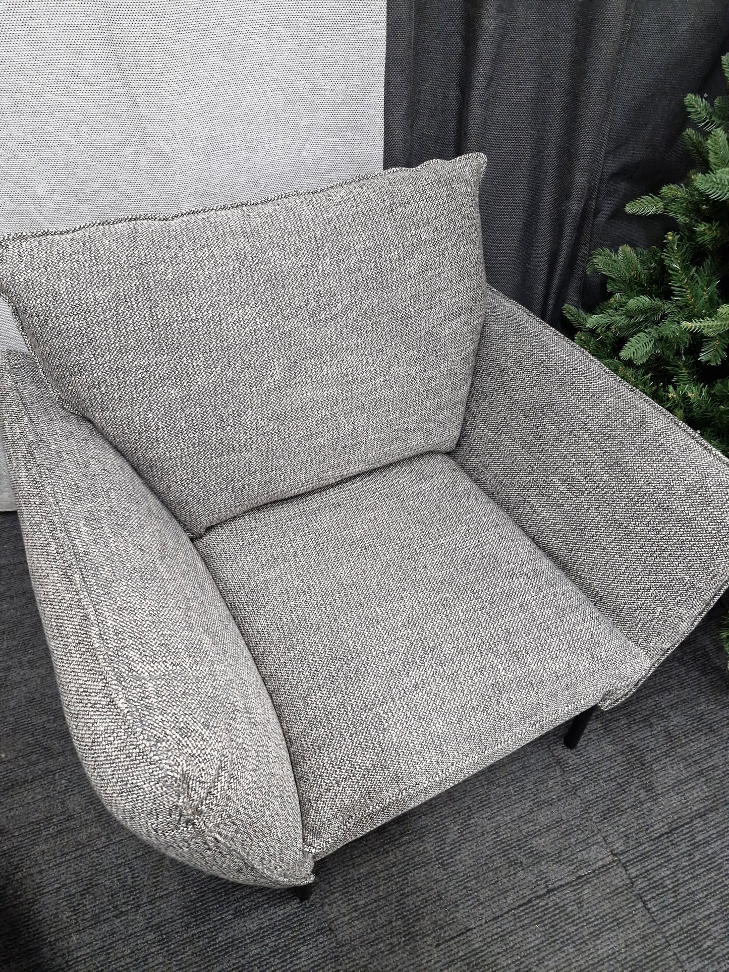 Large armchair / Charcoal Grey and Off White