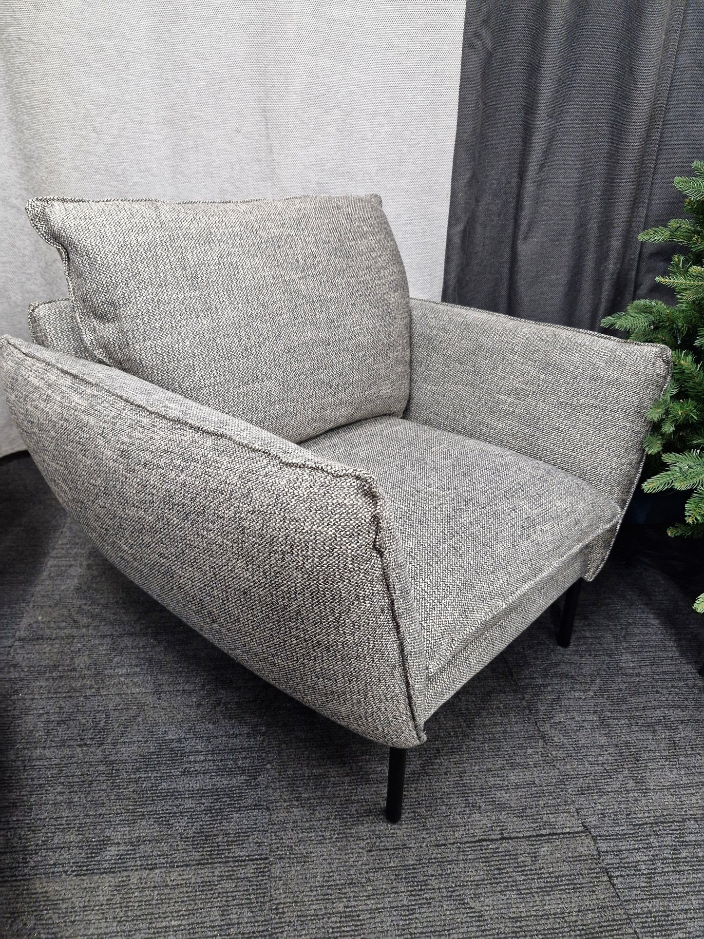 Large armchair / Charcoal Grey and Off White