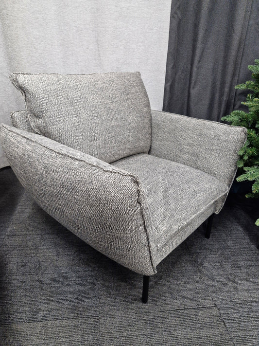Large armchair / Charcoal Grey and Off White
