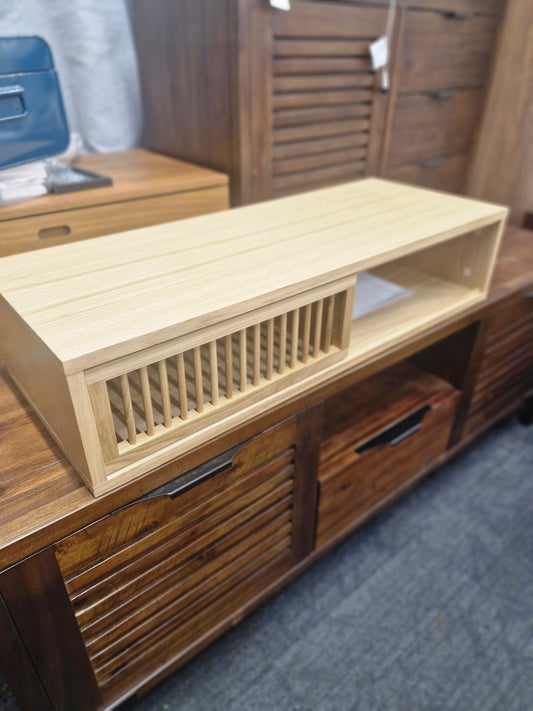 Oak Sliding Door Wall fix Shelf with storage